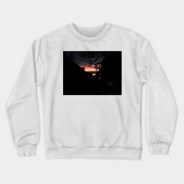 Twilight Street 1 Crewneck Sweatshirt by BenjiRetroWave